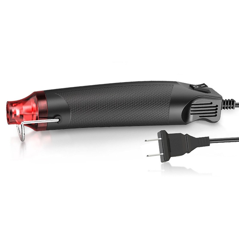 Mini Handheld Heat Gun Black Fast Heating Stainless Steel Outlet
