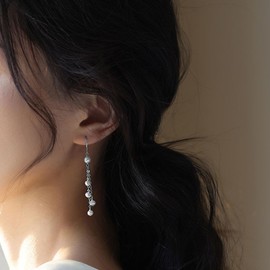 Gold Pearl Earrings for Women Pearl Drop Earrings Pearl Chain Earrings Long Tassel Earrings Wedding Jewelry Gifts for Bride Birthday Gifts