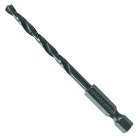 BOSCH BL2138IM 1-Piece 11/64 in. x 3-1/4 in. Black Oxide Metal Drill Bit Impact Tough with Impact-Rated Hex Shank for Applications in Steel, Copper, Aluminum, Brass, Oak, MDF, Pine, PVC and More