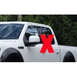 Trims Express 2015-2019 Ford F-150 Door Mirror Covers Cap-Upper Half 2Pc Gloss Black