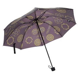 Bioworld Supernatural Themed Compact Umbrella - Black, 35" Diameter, 9" Long