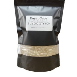 EnyapCaps Extra Large Size 000 x 500 Clear Hard Empty Gelatin Capsules Gelatine Hard Pill Cases