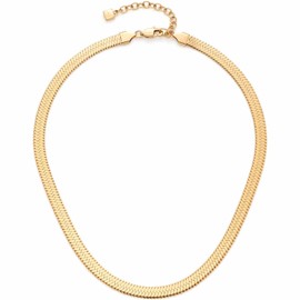 JEWELS BY LEONARDO 023170 Snake Wing Chain Necklace in Gold-Coloured Stainless Steel Flat Fitting Simple and Elegant Chain 42-47 cm Length Jewellery Gift for Women, 42, Stainless Steel, No Gemstone