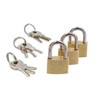 3 x 20mm Small Padlocks with Keys - Solid Brass