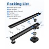 HTOH Shower Drain Offset for Bathroom: 18-Inch Black Linear Shower