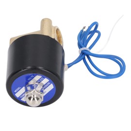 Solenoid Valve 2W Normally Closed Brass Copper Core Coil Electric Solenoid Valve for Water Gas Oil 1/4in DC12V