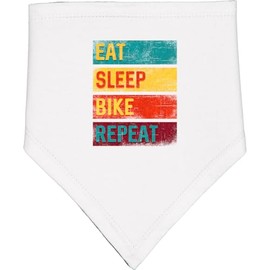 inktastic Cyclist Biking Eat Sleep Bike Repeat Baby Bandana Bib White and Black 337d9