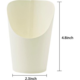 100 Pack Disposable Charcuterie Cups, 14 oz White French Fries Cup Paper Appetizer Cups Popcorn Cups French Fry Holder Food Container for Waffle Sandwich Ice Cream