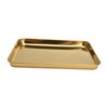 Stainless Steel Rectangular Tray Flat Bottom Plate Restaurant Home Golden