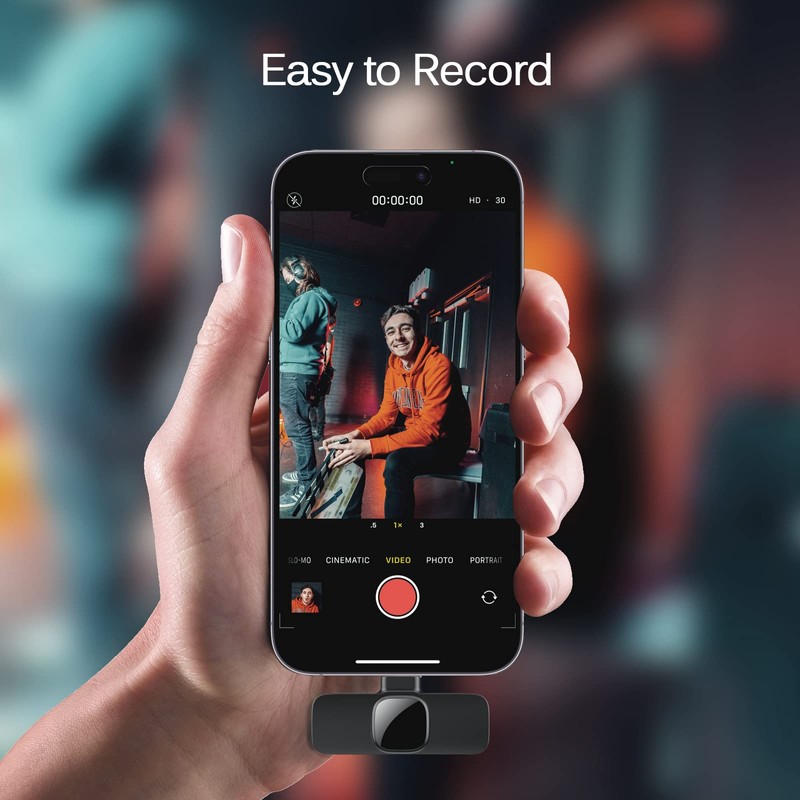 Professional Wireless Lavalier Lapel Microphone for iPhone, Mini Video Recording