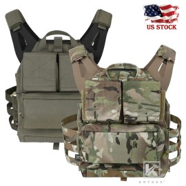 KRYDEX 2.0 Plate Carrier Zip-on Backpack Tactical MOLLE Vest Camouflage - Black