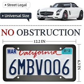 4 Holes License Plate Frame for US Air Force Veteran Black Matte Aluminum USAF Car Plate Cover Holders with Screw Caps (1 PC)