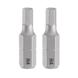 sourcing map 2pcs H4.0 Hex Screwdriver Bit 1/4" Hex Shank 25mm/1" Length Magnetic Hexagon Head S2 Steel Screw Driver Bit