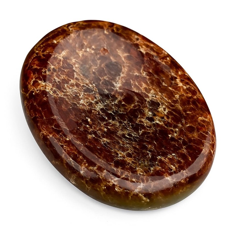Garnet Worry Stone – Natural Polished Thumb Palm Stone for