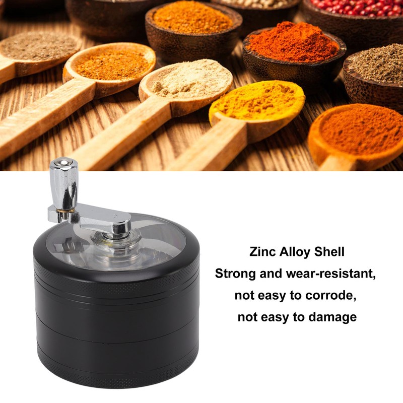 4 Layers Hand Crank Spices Grinder Zinc Alloy 60mm Manual