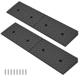 ROKENPOY 2 Pack 2'' Rise Driveway Curb for Ramps,Driveway Ramp Car Slope Ramp for Loading Dock Bike Vehicle Warehouse Sidewalk Wheelchair(38.6 x 9.8 x 2 Inch)