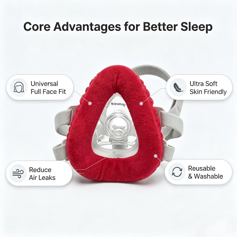 playWooWgo 4 Pack Universal CPAP Mask Liners, Ultra Soft Micro-Fleece