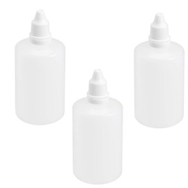 TOP-VIGOR 3 x Plastic Dropper Bottles Empty Squeezable Eye Liquid Dropper Bottles Essential Oil Containers Containers with Lid for Home Work Travel 100ml
