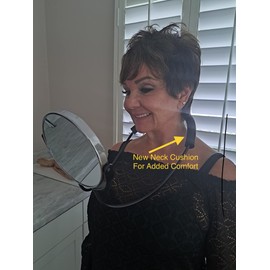 "The Mirrorcle" Great for viewing back of head, traveling, makeup, cutting hair. Cushioned cable is new for comfort to contour to your neck. Std viewing 1 side & 5X on opposite side.
