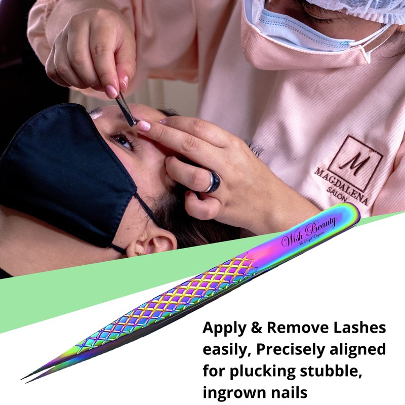 Wishbeauty Eyelash Extension Tweezers Set 5 PCS for Volume Lash