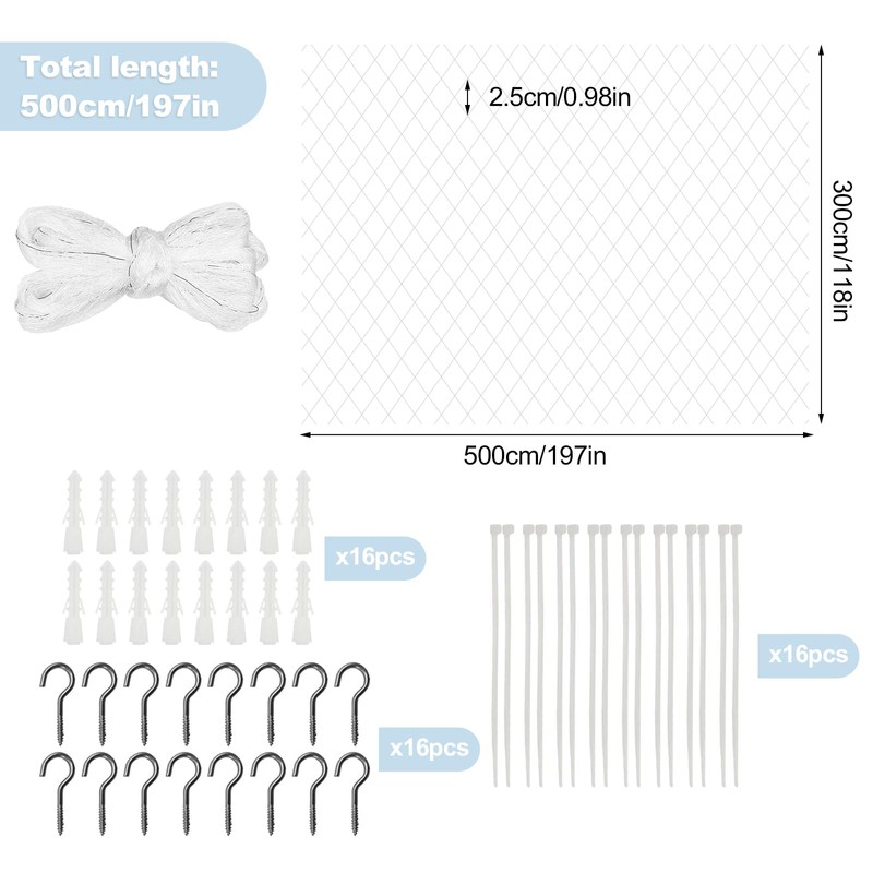 QILUCKY Nylon Cat Protection Net for Balcony, Transparent, Can Be