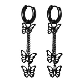 Cupimatch Earrings 925 Silver Women's Drop Crystal Beads Stud Earrings with Butterfly Stainless Steel Earrings for Women, Stainless Steel