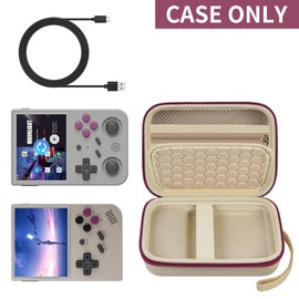 PAIYULE Travel Case Compatible with RG353V/ RG35XX/ RG353VS/ R36S Retro Handheld Game Console, Handheld Emulator Storage Holder Organizer, Android Game Console Carrying Bag (Box Only) (Beige)