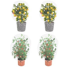 PDGROW Garden Mesh Netting for Plants, 4 Pack Insect Bird Barrier Netting Mesh with Drawstring, 3.3x2.6 FT Garden Bug Netting Plant Cover for Protect Fruit Tree Vegetable Flower