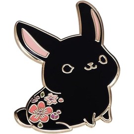 xutao Chinese Zodiac Sign Rabbit Enamel Pin Cartoon Rabbit Wear Flowers Brooch Badge School Bag Clothing Decoration Birthday Gift for Children Women, Metal