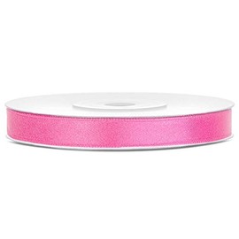 25 m x 6 mm Roll Satin Ribbon Gift Ribbon Decorative Ribbon Satin Ribbon Antenna Ribbon (Pink (081))