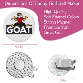 Jecten Golf Ball Markers with Hat Clips, Funny Cartoon Golf Cap Magnetic Clips Value Sets for Men Women Golfer, Removable Golf Ball Marker Premium Gifts