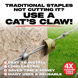 Cat's Claw Fasteners 75 Pieces 1.5" for Hardwoods | Replaces Fence Staples Installs Quickly with Power Drill - No Hammer Needed | Durable & Stronger Than Standard Fencing Staples Easy Install