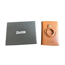 ZhiliN Iron & Leather Card Holder with AirTag Pocket