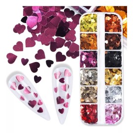 Bsbtbz Calcomanías 3d Con Purpurina En Forma De Corazón Para El Día