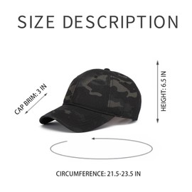 marrhorvk Camo Caps Hat Baseball Cap for Men Women Dad Hats Ballcaps Adjustable Unisex Plain Cap (Dark Camo)