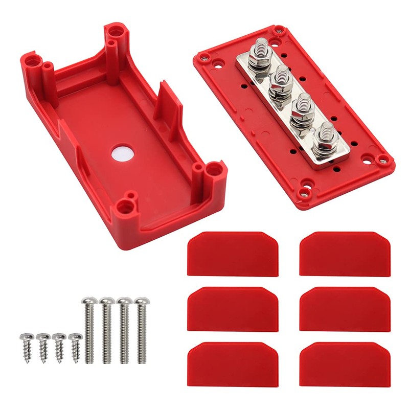 Offgridtec BusBar Box Red 4 x M8 Connection Bolts Including