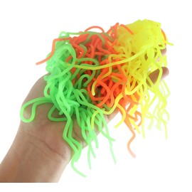 1 Pack with 3 Ramen Stretchy Noodle Strings (Orange/Yellow/Green) Fidget Toy - Build Resistance for Strengthening Exercise, Pull, Stretchy, Fiddle (Yellow/Orange/Green Noodles)