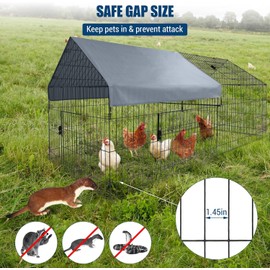 Walk In Chicken Coop Run Metal Chicken Hen House Poultry Cage 86 x 40 x 40 in