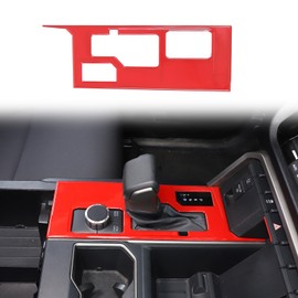 HAPPYHORSE Central Control Gear Shift Panel Trim Cover Compatible with Toyot@ Tundra/Sequoia 2022-2025 Car Gear Shift Control Anti-Scratch Panel Protection Cover Decorative (Sports red, Without 4WD)