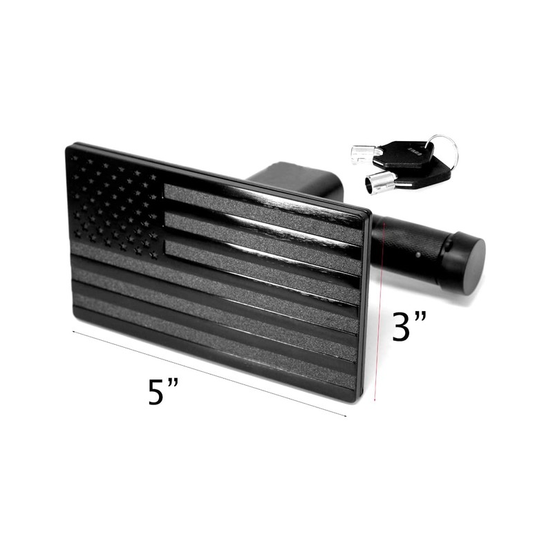 MULL USA Black Metal Flag Trailer Hitch Cover for 2"