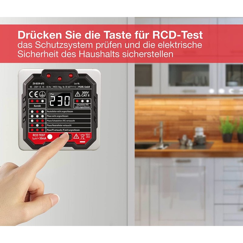 revolt Socket Tester German: Set of 2 Socket Testers, LCD