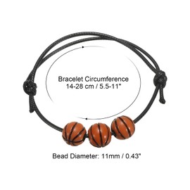 PATIKIL 11mm Basketball Charm Bracelets, 12 Pcs Sports Beads Bracelet Inspirational Wristbands for Teen Adults Sport Theme Party Favors, Khaki