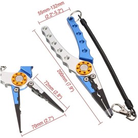 Aluminium Fishing Pliers with Lanyard and Sheath, Multifunctional Split Ring Pliers Fishing Line Cutting Line Cutter - Grey & Red