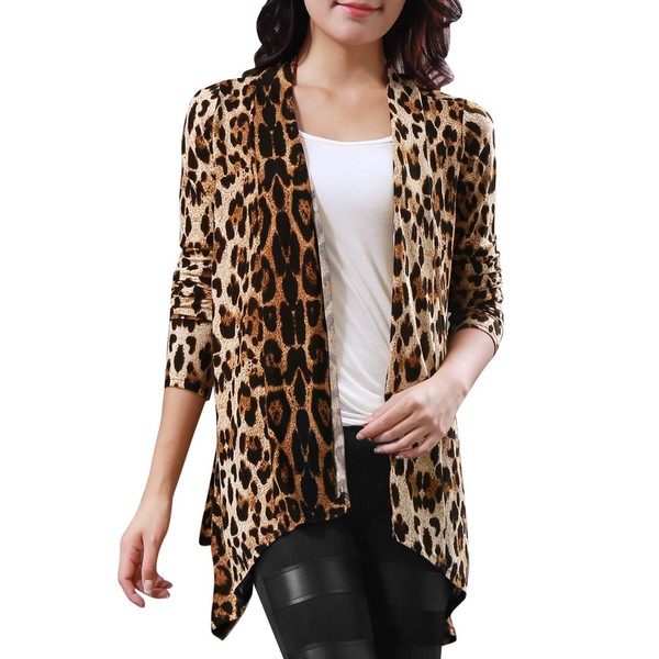 Allegra K Women's Drape Front Open Cardigan Long Sleeve Casual