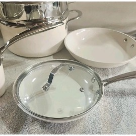 Gotham Steel White/cream 13-piece Cookware Set