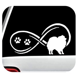 Pomeranian Pom Infinity Pet Paw Decal Sticker for Car Window 8 Inch BG 285