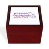 CafePress Warning: Can Become Addictive Memory Keepsake Jewelry Box, 5"x5"x3.75"