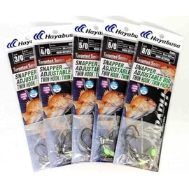 Hayabusa Targeted Series Snapper Adjustable Fishing Rig Twin Pack, Size 5/0