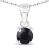 Schmuck-Schmidt -0.60ct Sapphire Pendant Necklace 925 Sterling Silver, Sterling Silver,