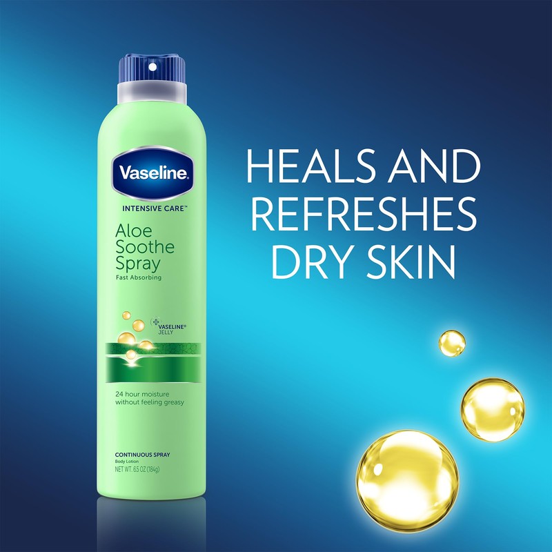 Vaseline Aloe Soothe Spray 2-Pack – Non-Greasy, Fast-Absorbing All-Over Soothing